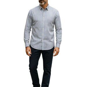 BCBG MAXAZRIA Large Striped Button Front Shirt